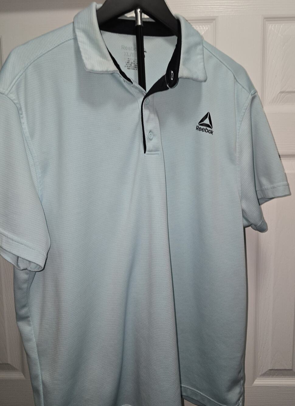 Reebok Men's Light Blue Performance Polo Short Sleeve Shirt Size XL